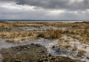 La glace témoignant du temps froid qui régnait au moment où la marée était encore basse!